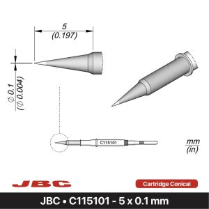 JBC - C115101 - Картридж 5 x 0,1 мм, конический