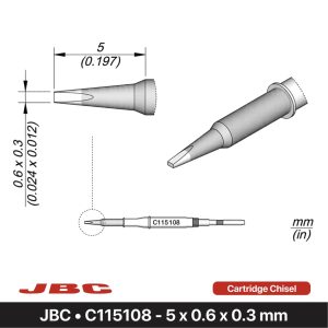 JBC - C115108 - долото для картриджей 5 x 0,6 x 0,3 мм